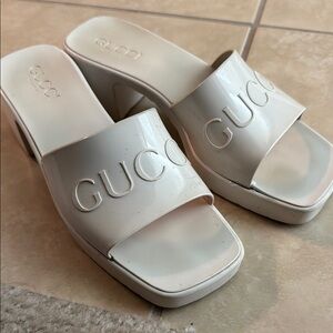 Gucci Women's White Slide Sandals
